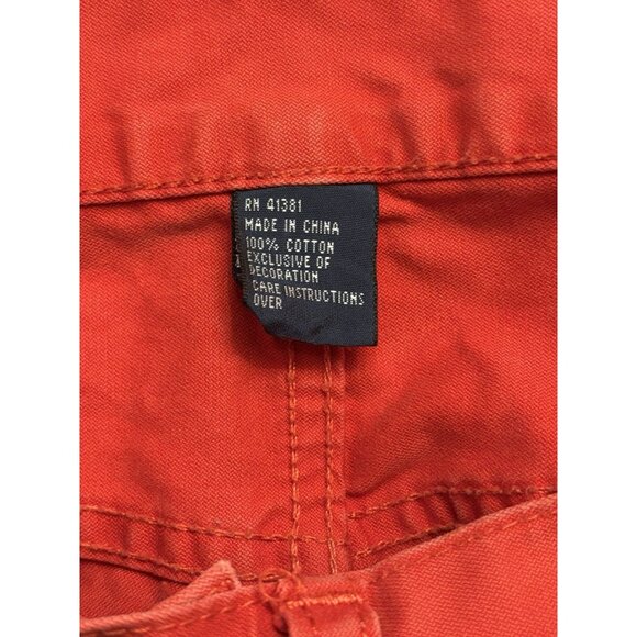 Polo Ralph Lauren Vtg Deep Orange Dungarees Straight Fit Pants Sz 32 / 30 - Picture 5 of 6